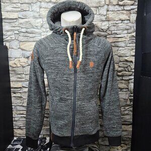 Naketano women large full-zip fleece zip up hoodie